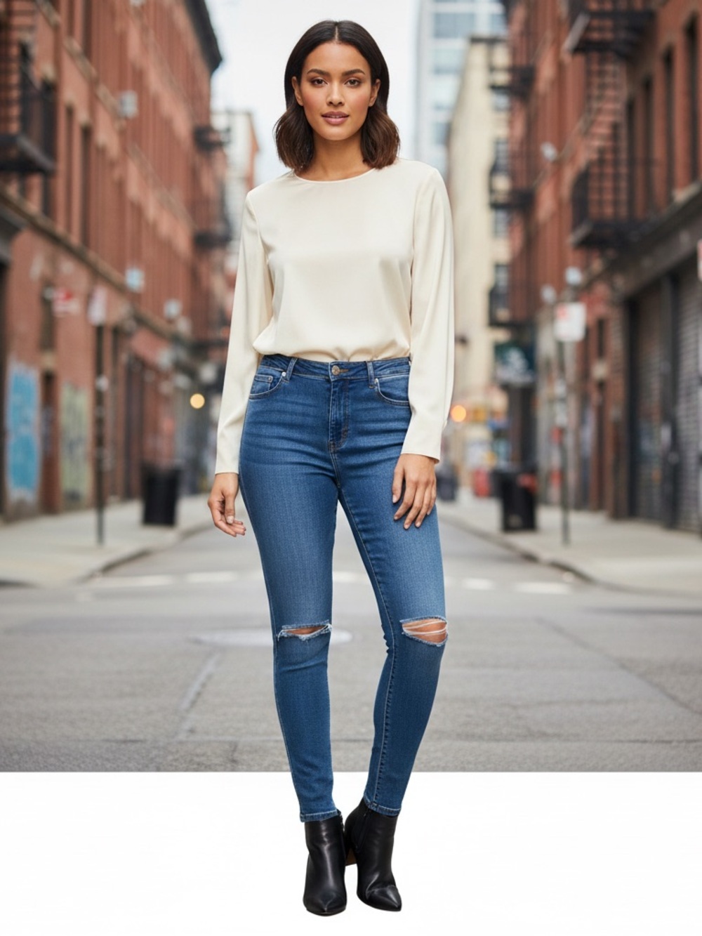 ASOS Denim Distressed Skinny Jeans Size 36/32 NWT